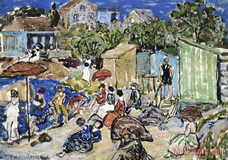 Painting of a Beach Scene painting - Maurice Brazil Prendergast Painting of a Beach Scene Art Print