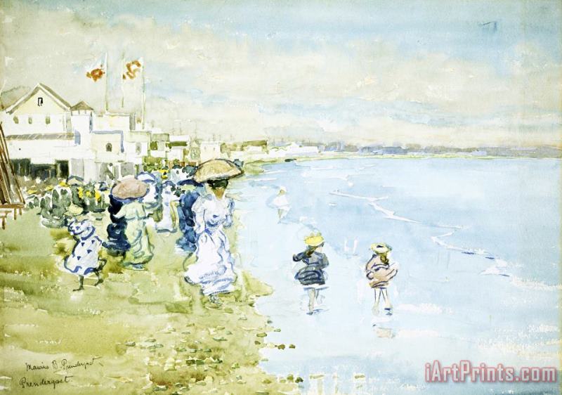 Revere Beach, Boston painting - Maurice Brazil Prendergast Revere Beach, Boston Art Print