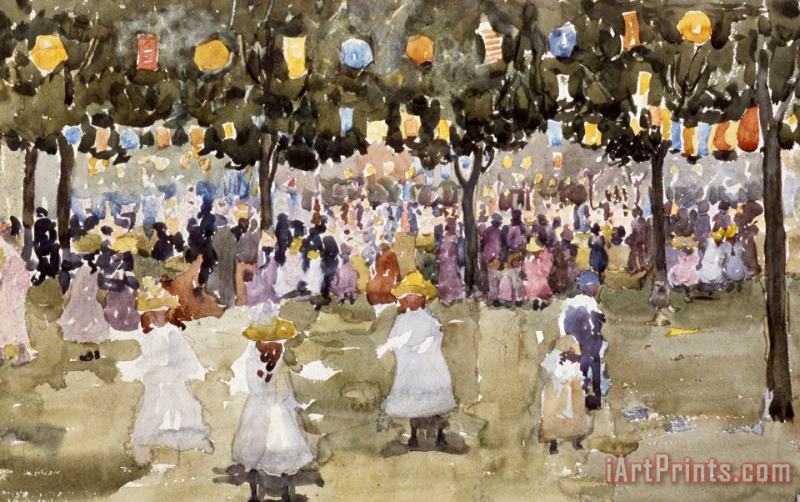 Maurice Prendergast Central Park New York City July Fourth Art Painting