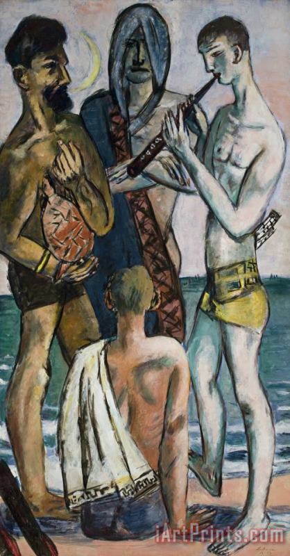 Foragt Museum I modsætning til Max Beckmann Young Men by The Sea painting - Young Men by The Sea print for  sale