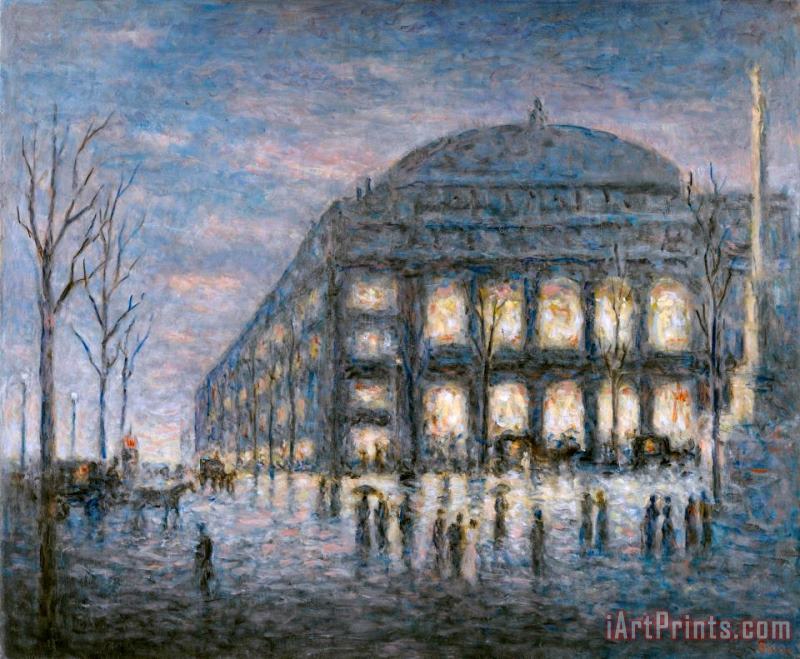 Maximilien Luce Paris, La Place Du Theatre Du Chatelet Art Painting