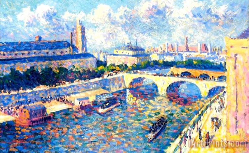 The Seine Paris painting - Maximilien Luce The Seine Paris Art Print