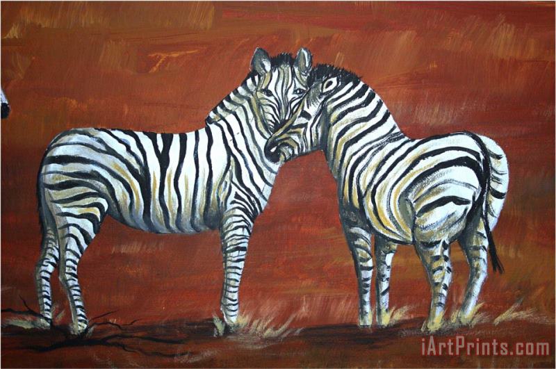 Zebra Love painting - Megan Aroon Duncanson Zebra Love Art Print