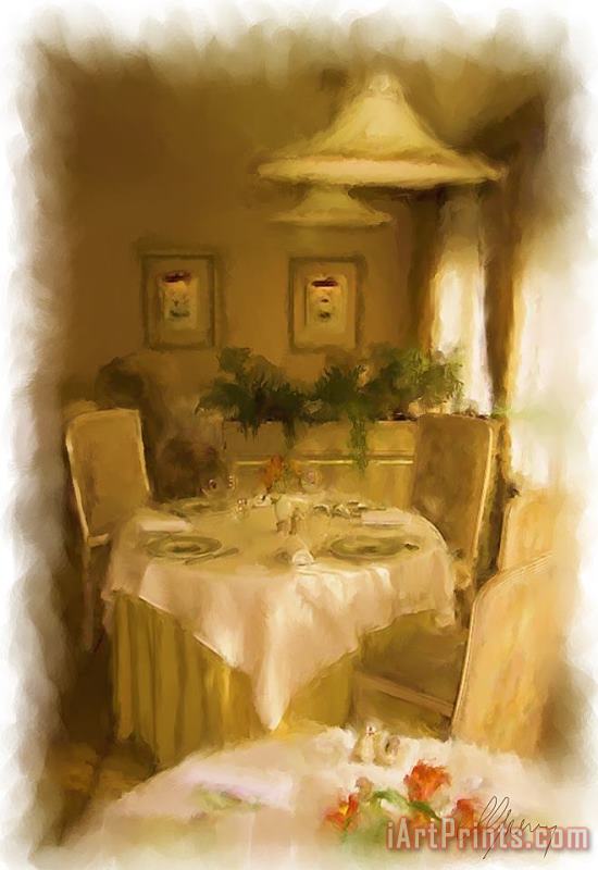 Restaurant Javron les Chapelles painting - Michael Greenaway Restaurant Javron les Chapelles Art Print