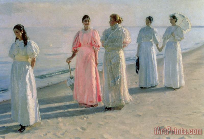 Promenade on the Beach painting - Michael Peter Ancher Promenade on the Beach Art Print