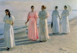 Michael Peter Ancher Promenade on the Beach