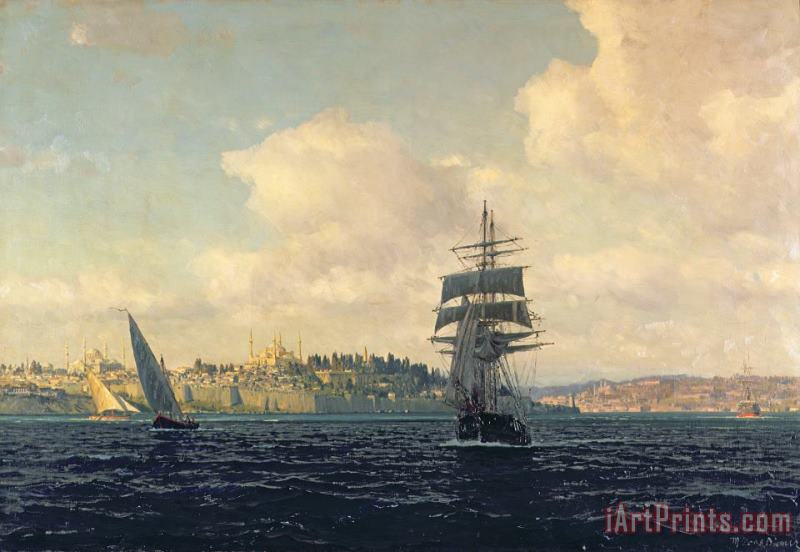 Michael Zeno Diemer A View Of Constantinople Art Painting