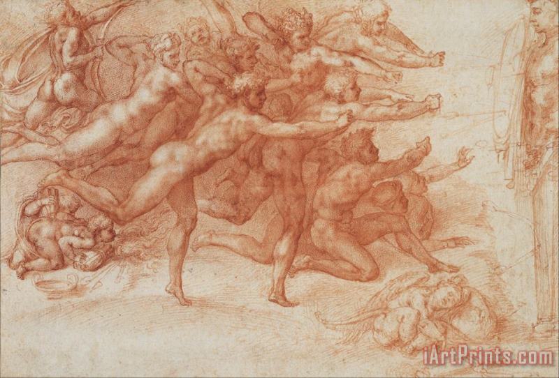 Archers Shooting at a Herm II painting - Michelangelo Buonarroti Archers Shooting at a Herm II Art Print