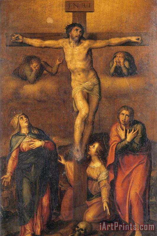 Crucifixion 1540 painting - Michelangelo Buonarroti Crucifixion 1540 Art Print