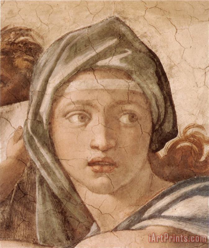 Delphic Sibyl painting - Michelangelo Buonarroti Delphic Sibyl Art Print