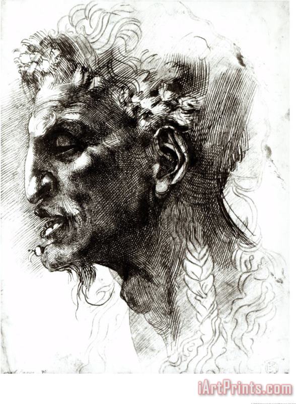 Michelangelo Buonarroti Head of a Satyr Art Painting
