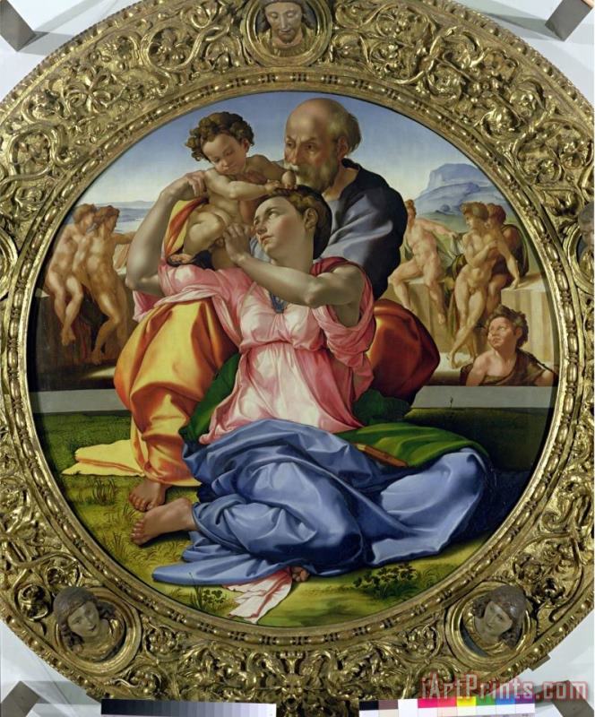 Michelangelo Buonarroti Holy Family with St John Art Painting
