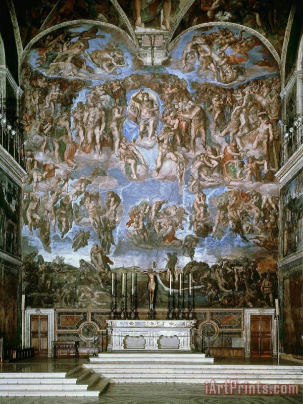 Michelangelo Buonarroti Last Judgement 1536 41 Fresco Sistine Chapel Vatican Rome Art Painting