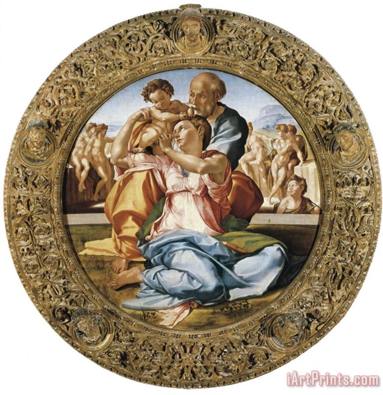 Michelangelo Buonarroti Michelangelo The Holy Family with St Art Print