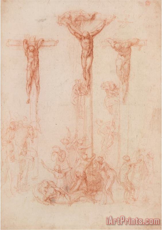 Michelangelo The Three Crosses painting - Michelangelo Buonarroti Michelangelo The Three Crosses Art Print