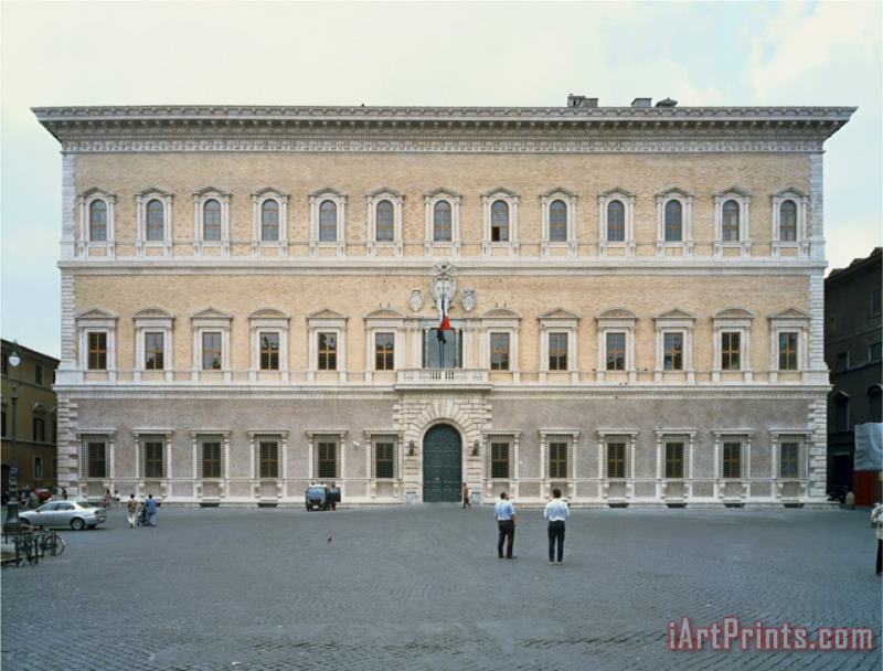 Palazzo Farnese Facade painting - Michelangelo Buonarroti Palazzo Farnese Facade Art Print