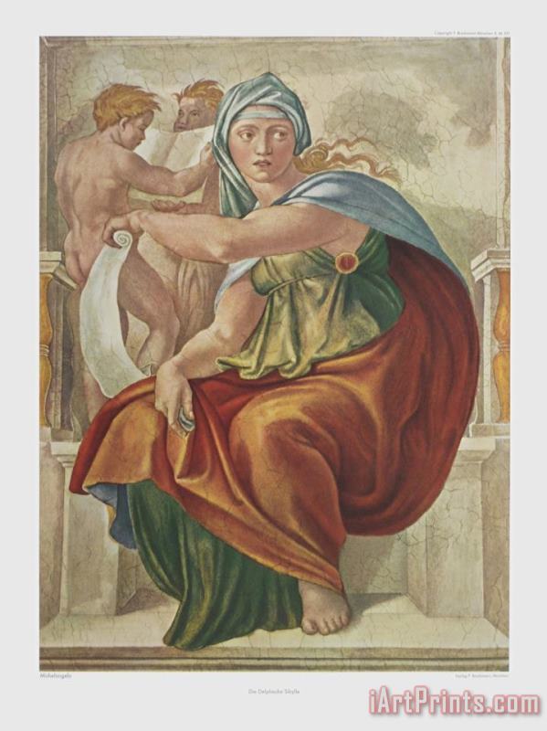 Michelangelo Buonarroti Sibylle of Delphi Art Painting