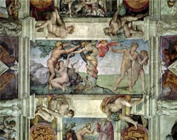 Michelangelo Buonarroti Sistine Chapel Ceiling 1508 12 Expulsion of Adam And Eve From The Garden of Eden painting