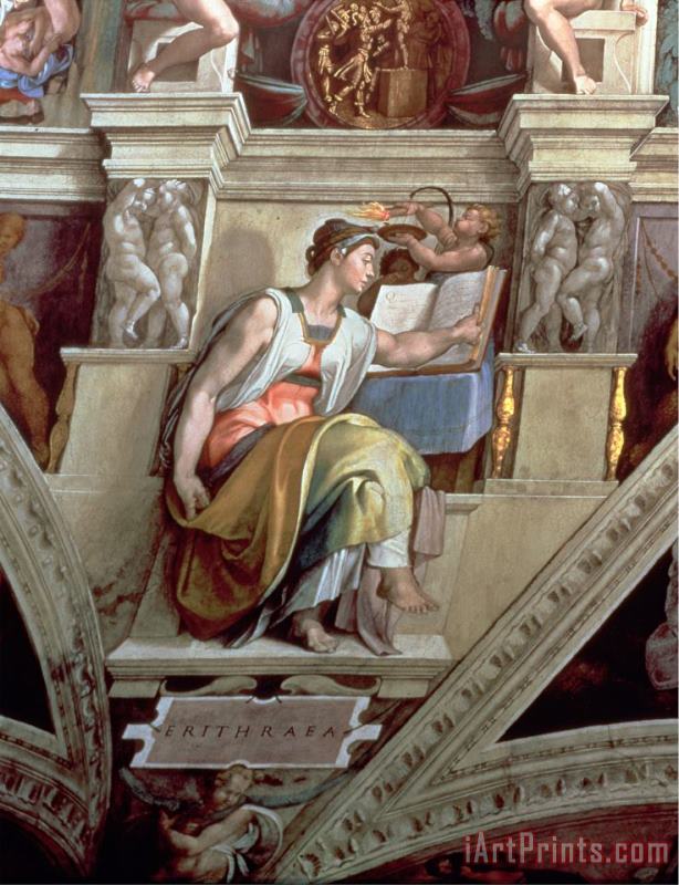 Sistine Chapel Ceiling Eritrean Sibyl 1510 painting - Michelangelo Buonarroti Sistine Chapel Ceiling Eritrean Sibyl 1510 Art Print