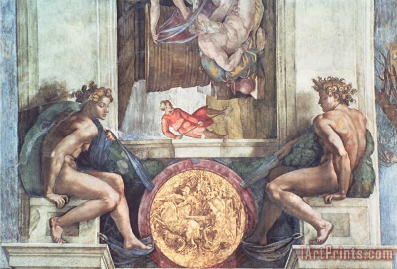 Sistine Chapel Ceiling Ignudi painting - Michelangelo Buonarroti Sistine Chapel Ceiling Ignudi Art Print