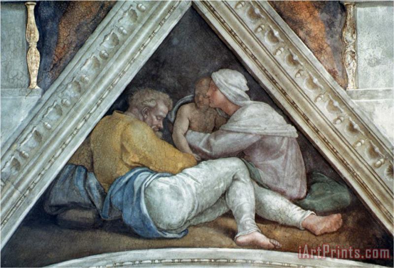 Michelangelo Buonarroti Sistine Chapel Ceiling The Ancestors of Christ Pre Restoration Art Painting