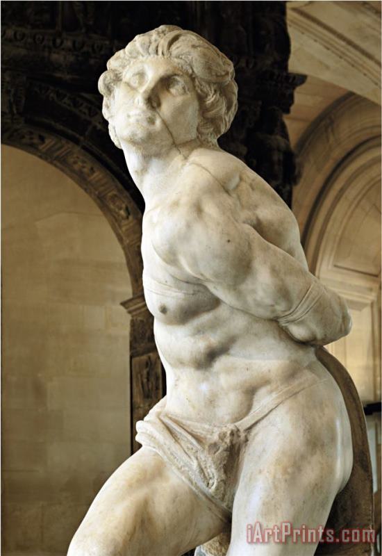 Michelangelo Buonarroti Slave Detail Art Painting
