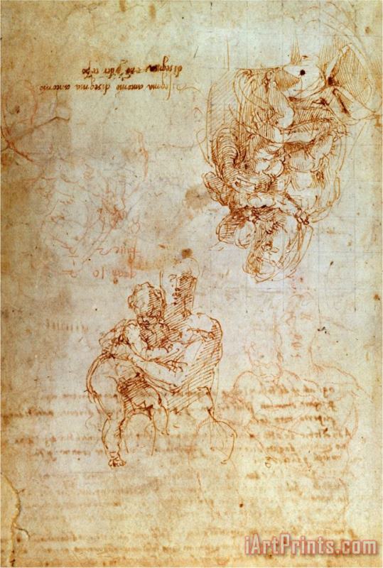 Michelangelo Buonarroti Studies of Madonna And Child Ink Inv 1859 5014 818 Recto W 31 Art Painting