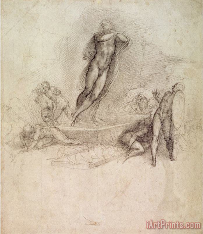 Study for an Ascension painting - Michelangelo Buonarroti Study for an Ascension Art Print