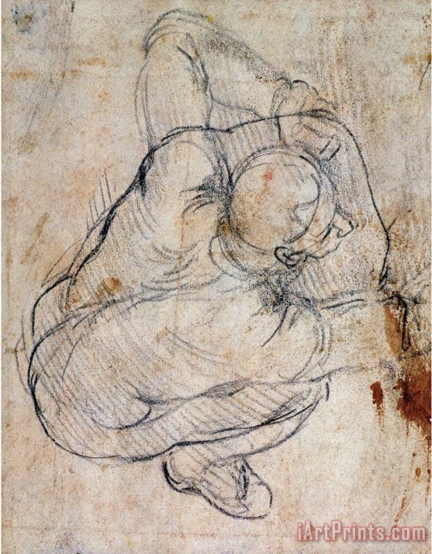 Study for The Last Judgement painting - Michelangelo Buonarroti Study for The Last Judgement Art Print