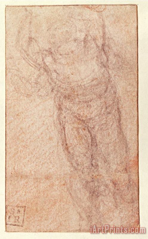Study for The Resurrection C 1532 34 Red And Black Chalk on Paper Recto painting - Michelangelo Buonarroti Study for The Resurrection C 1532 34 Red And Black Chalk on Paper Recto Art Print