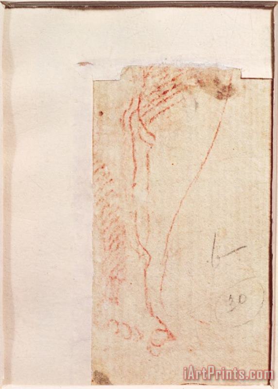 Michelangelo Buonarroti Study of Christ's Feet Nailed to The Cross Art Print