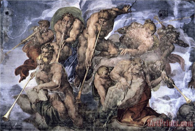 The Detail Last Judgement painting - Michelangelo Buonarroti The Detail Last Judgement Art Print