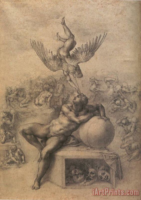 The Dream of Human Life painting - Michelangelo Buonarroti The Dream of Human Life Art Print