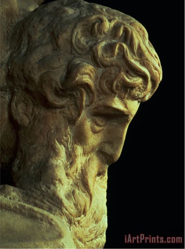 Michelangelo Buonarroti The Genius of Victory Detail of an Unfinished Head 1527 28 Art Print