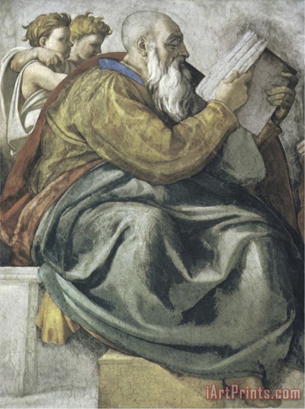 Michelangelo Buonarroti The Prophet Zachariah Art Painting