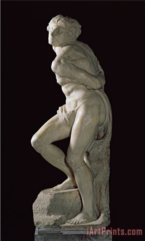 Michelangelo Buonarroti The Rebellious Slave 1513 15 Art Print