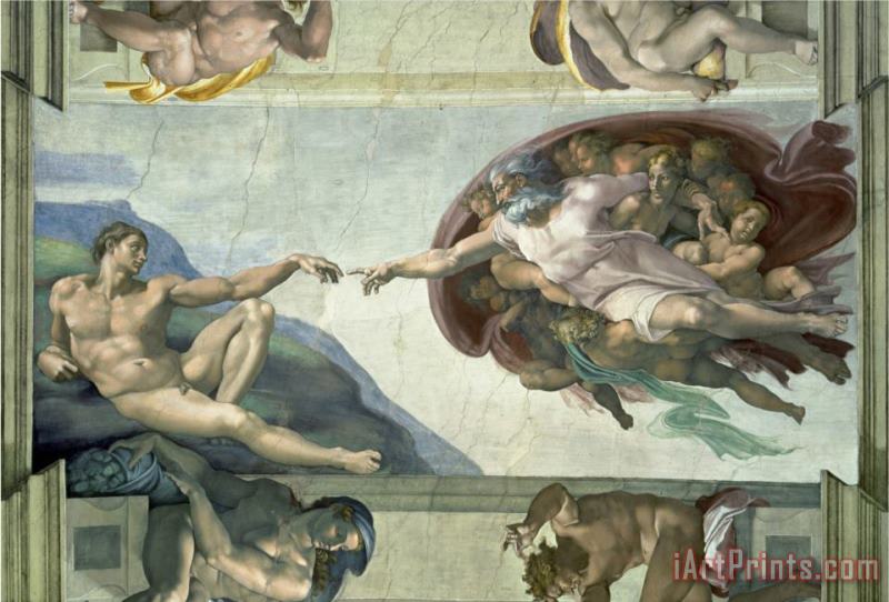 Michelangelo Buonarroti The Sistine Chapel Creation of Adam 1510 Art Print