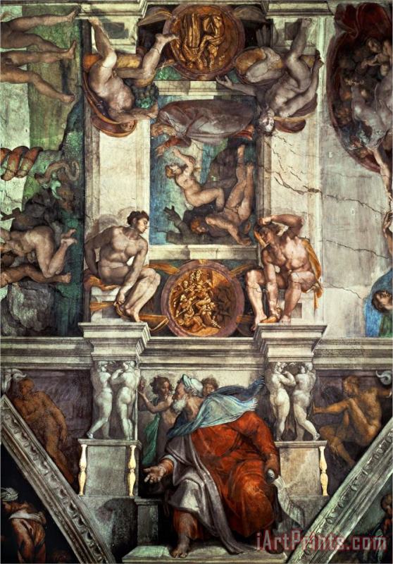 The Sistine Chapel Creation of Eve The Prophet Ezekiel painting - Michelangelo Buonarroti The Sistine Chapel Creation of Eve The Prophet Ezekiel Art Print