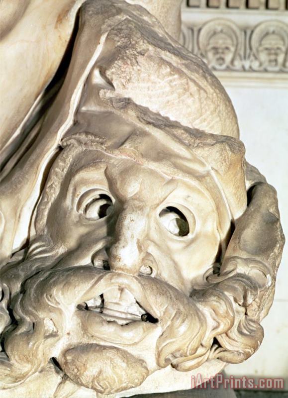 Michelangelo Buonarroti The Tomb of Giuliano De Medici Detail of The Tragic Mask Under The Arm of Night 1520 34 Art Painting