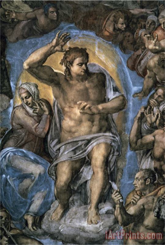 Michelangelo Buonarroti The Virgin Trying to Intercede with Christ Art Painting