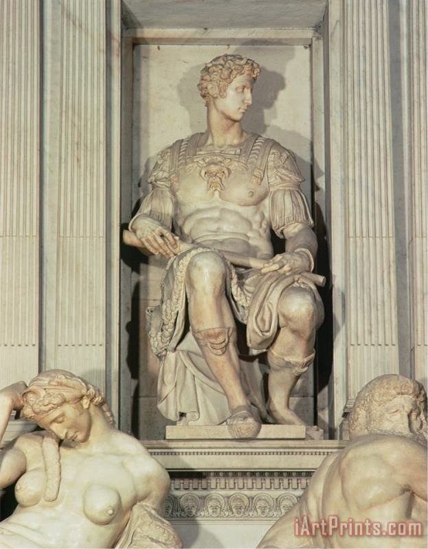 Michelangelo Buonarroti Tomb of Giuliano De Medici Art Painting