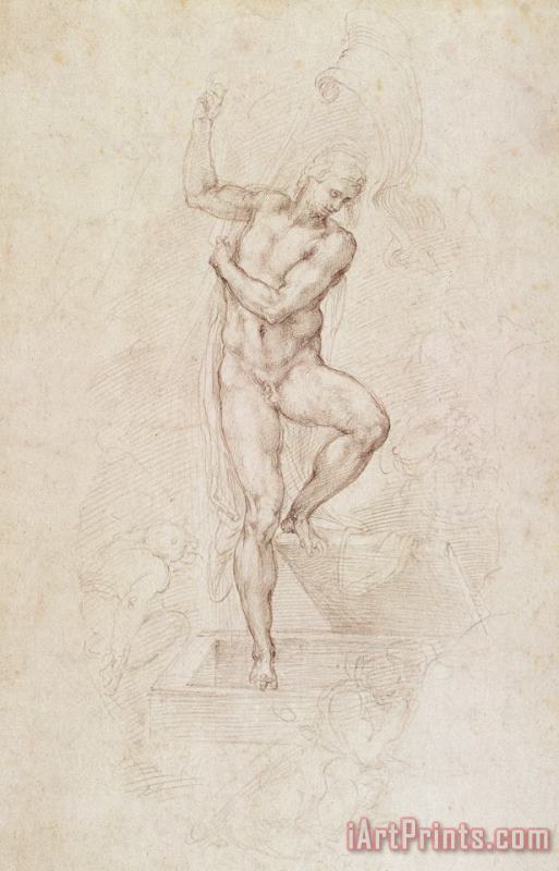 Michelangelo Buonarroti W53r The Risen Christ Study For The Fresco Of The Last Judgement In The Sistine Chapel Vatican Art Painting