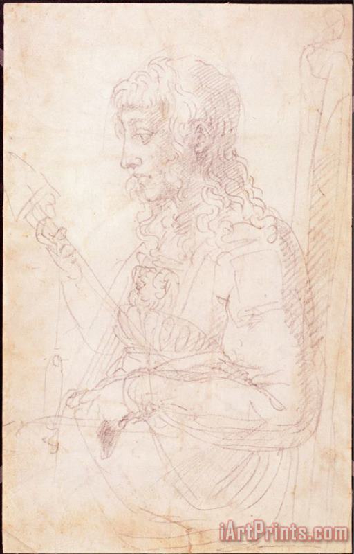 W 40 Sketch of a Female Figure painting - Michelangelo Buonarroti W 40 Sketch of a Female Figure Art Print