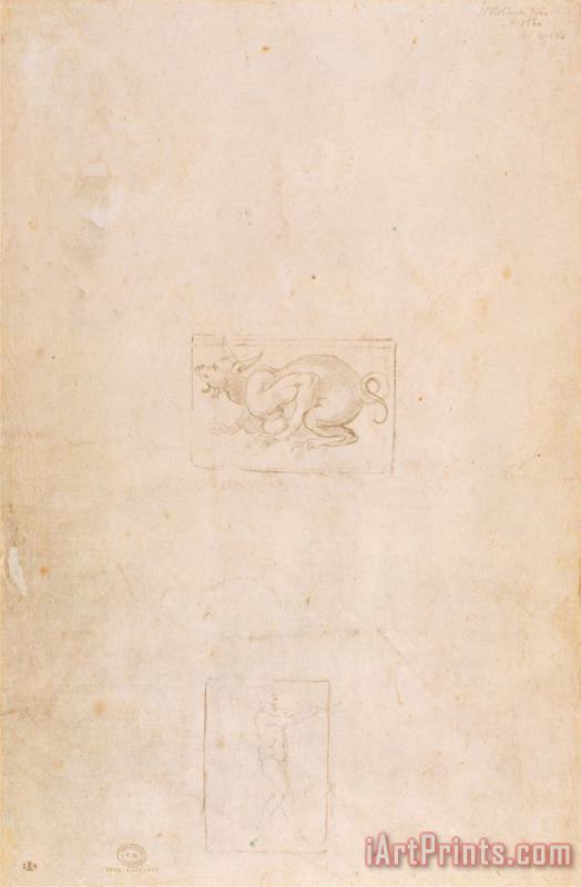 W 54 Study of a Dragon painting - Michelangelo Buonarroti W 54 Study of a Dragon Art Print