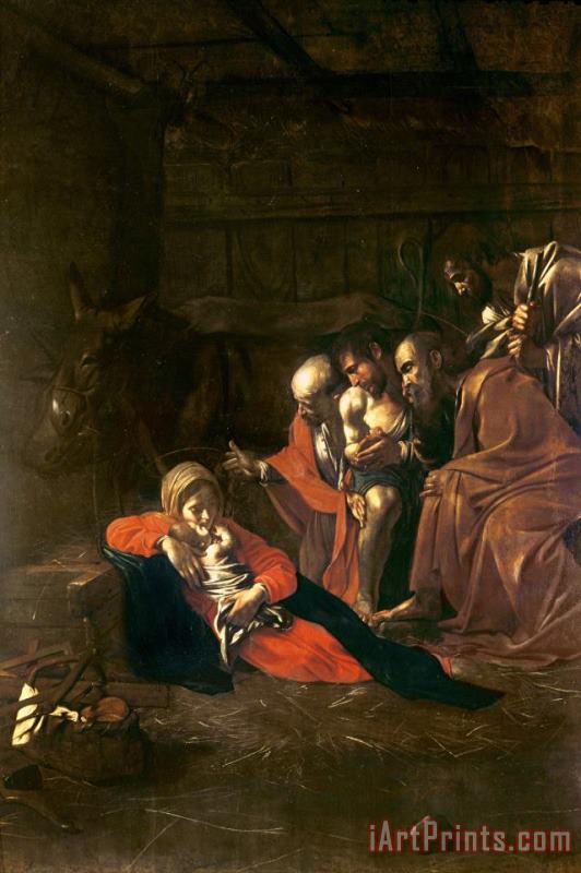 Adoration of The Shepherds (oil on Canvas) painting - Michelangelo Merisi da Caravaggio Adoration of The Shepherds (oil on Canvas) Art Print