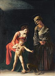 Michelangelo Merisi da Caravaggio Madonna and Child with a Serpent painting