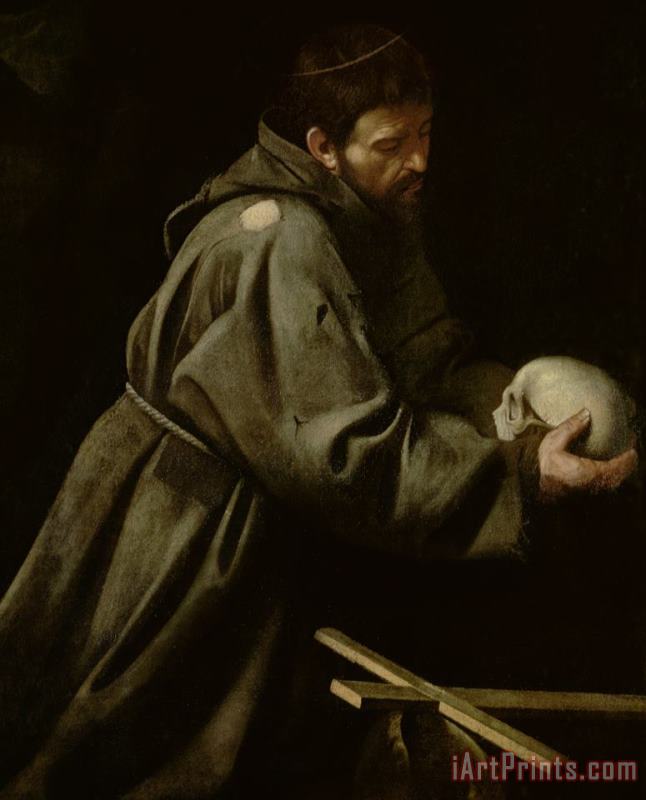 Saint Francis In Meditation painting - Michelangelo Merisi da Caravaggio Saint Francis In Meditation Art Print