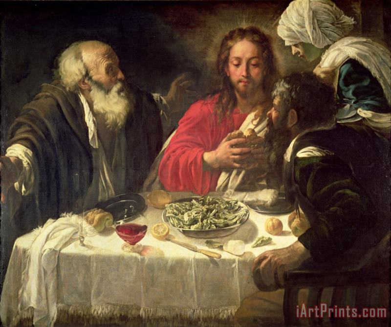 The Supper at Emmaus painting - Michelangelo Merisi da Caravaggio The Supper at Emmaus Art Print