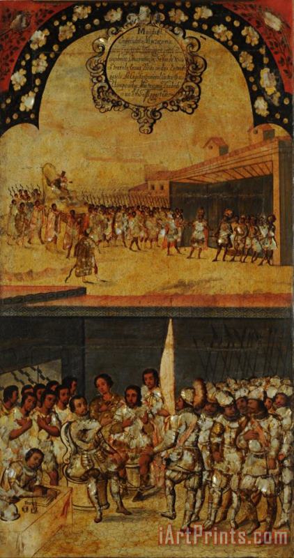 The Conquest of Mexico, Tabla Xv painting - Miguel Gonzales The Conquest of Mexico, Tabla Xv Art Print