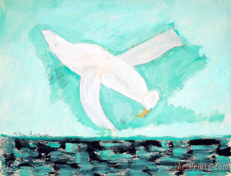 Bird And Choppy Sea, 1960 painting - Milton Avery Bird And Choppy Sea, 1960 Art Print